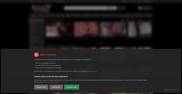 Security scan screenshot of https://ashemaletube2.com