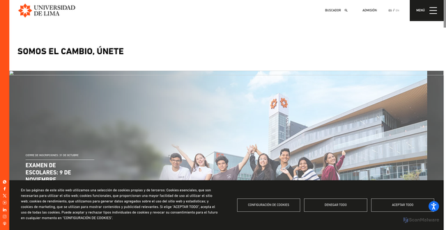 Security scan screenshot of https://www.ulima.edu.pe/