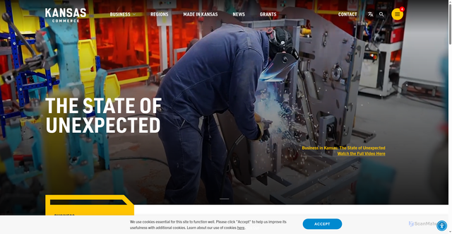 Security scan screenshot of https://www.kansascommerce.gov/