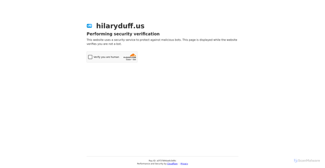 Security scan screenshot of https://hilaryduff.us/
