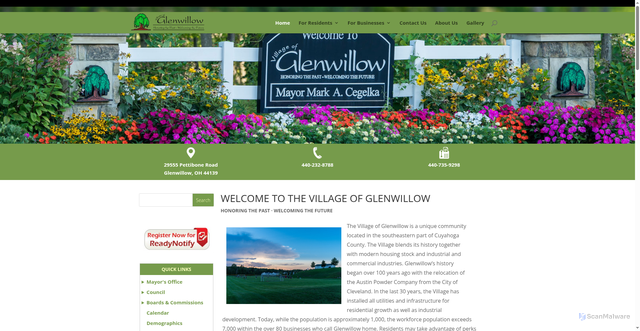 Security scan screenshot of https://glenwillow-oh.gov/