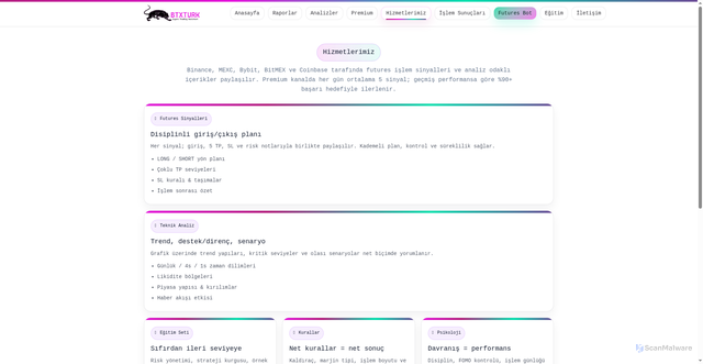 Security scan screenshot of https://cryptoanaliz.com/services.php