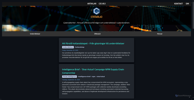 Security scan screenshot of https://cstromblad.com/