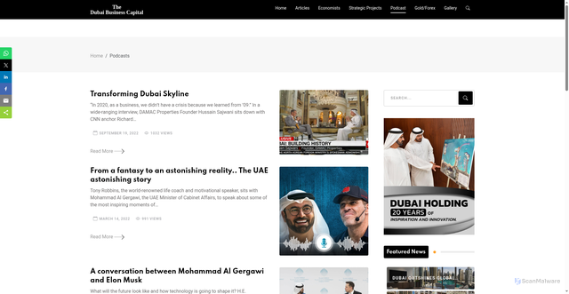Security scan screenshot of https://dubai-businesscapital.com/podcasts/
