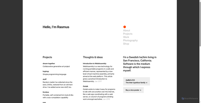 Security scan screenshot of https://rsms.me