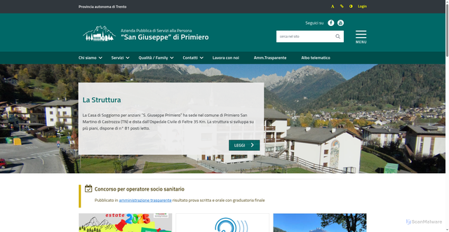 Security scan screenshot of https://www.apsp-primiero.net/