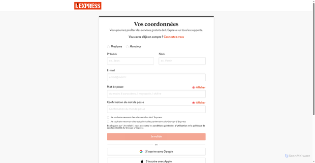 Security scan screenshot of https://lexpress.fr