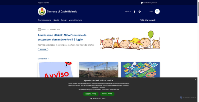 Security scan screenshot of https://www.comune.castelfidardo.an.it