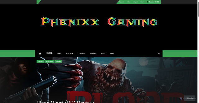 Security scan screenshot of https://web.phenixxgaming.com/2023/12/11/blood-west-pc-review/