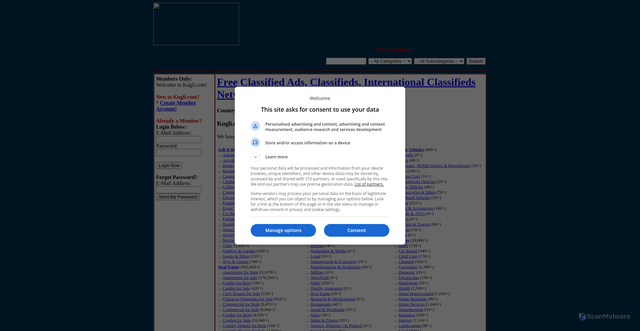 Security scan screenshot of https://www.kugli.com