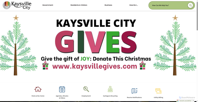 Security scan screenshot of https://kaysville.gov/