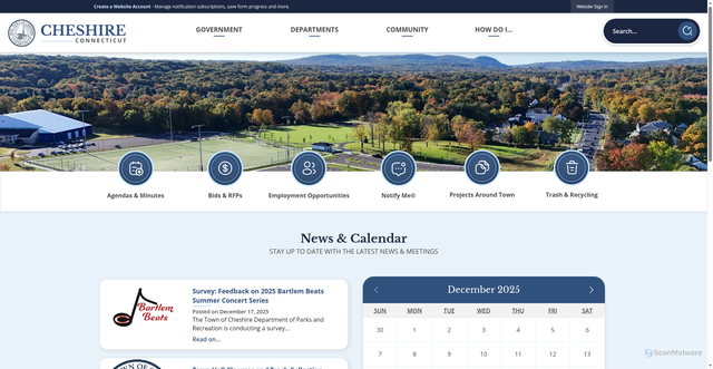 Security scan screenshot of https://cheshirect.gov/