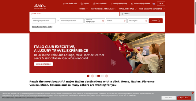 Security scan screenshot of https://italotreno.com
