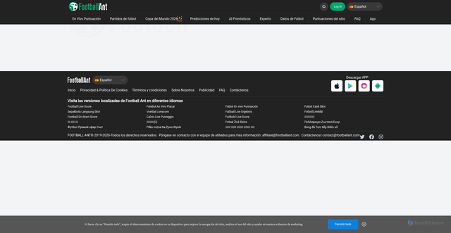 Security scan screenshot of https://www.footballant.com/es/matches/2906754