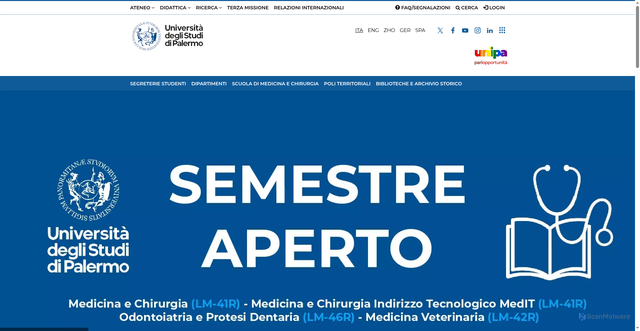 Security scan screenshot of https://www.unipa.it/