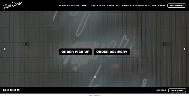 Security scan screenshot of https://www.thetopsdiner.com/