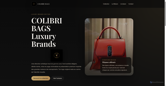 Security scan screenshot of https://colibribags.com/