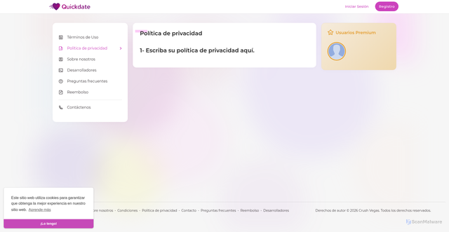 Security scan screenshot of https://crush.vegas/privacy?language=spanish