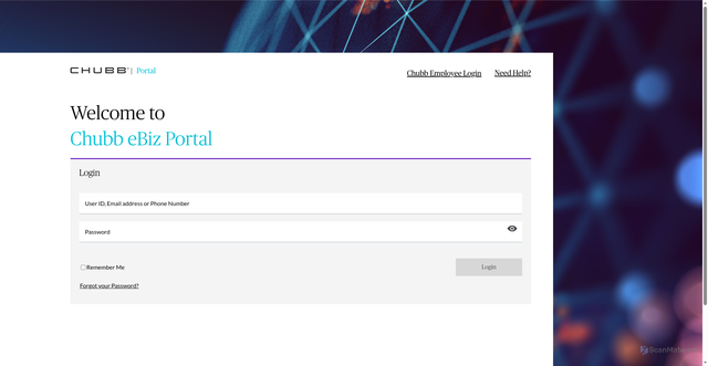 Security scan screenshot of https://ebiz.chubb.my
