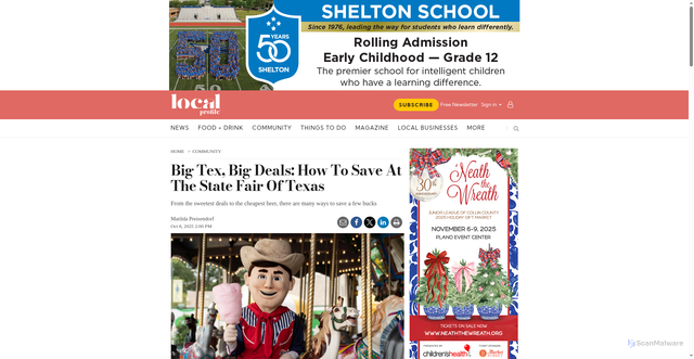 Security scan screenshot of https://www.localprofile.com/community/big-tex-big-deals-how-to-save-at-the-state-fair-of-texas-11322497