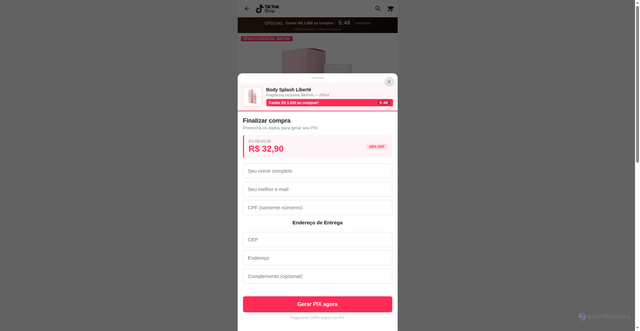 Security scan screenshot of https://wepink-flax.vercel.app/checkout