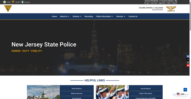 Security scan screenshot of https://www.nj.gov/oag/njsp/njgunstat/index.shtml