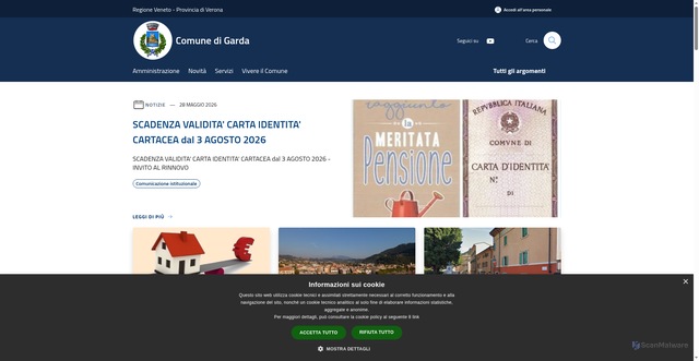 Security scan screenshot of https://www.comune.garda.vr.it