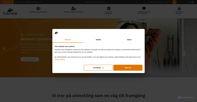 Security scan screenshot of https://r.nl.framfot.se/mk/cl/f/sh/WCPzyXJTZ73AtvpV2yULIzsLQtMBcXPW/-lhkqTdSxFS7