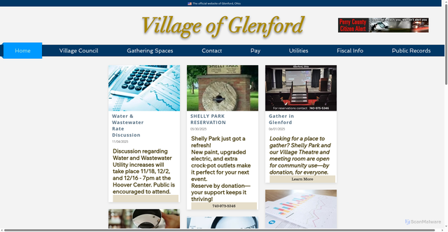 Security scan screenshot of https://www.glenfordohio.gov/