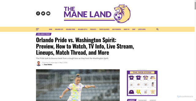 Security scan screenshot of https://themaneland.com/2026/05/02/orlando-pride-vs-washington-spirit-preview-how-to-watch-tv-info-live-stream-lineups-match-thread-and-more-27/