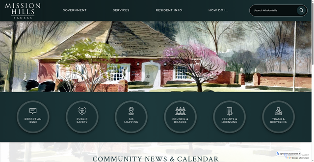 Security scan screenshot of https://missionhillsks.gov/