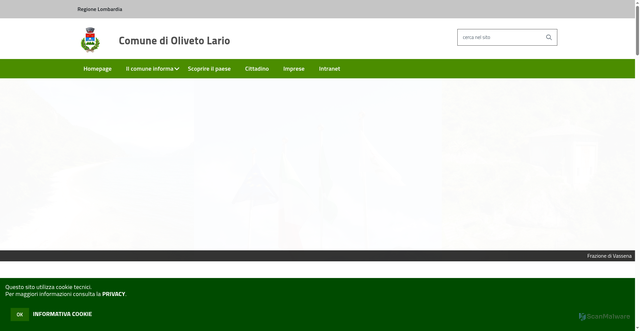 Security scan screenshot of https://www.comune.olivetolario.lc.it