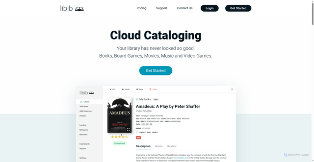 Security scan screenshot of https://www.libib.com