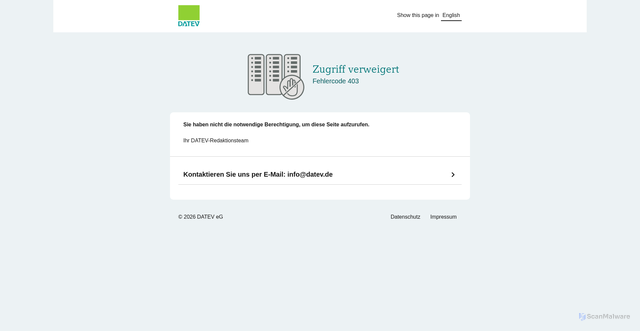 Security scan screenshot of https://signin.datev.de