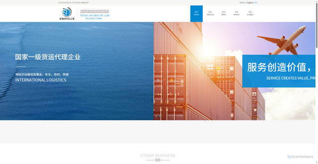 Security scan screenshot of http://www.unifelix.com/