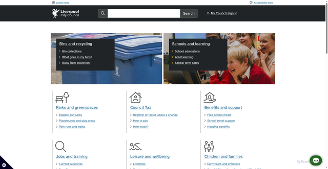 Security scan screenshot of https://www.liverpool.gov.uk/