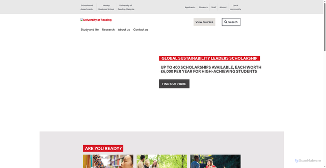 Security scan screenshot of https://www.reading.ac.uk/