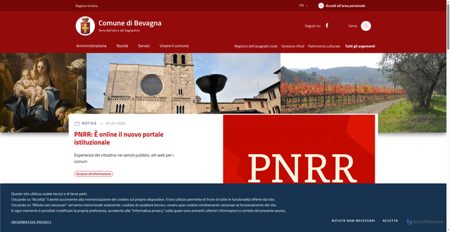 Security scan screenshot of https://www.comune.bevagna.pg.it/