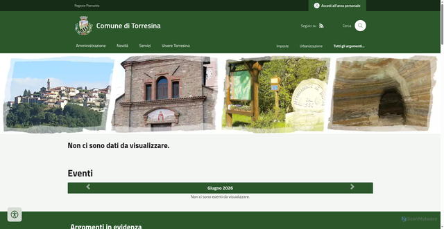 Security scan screenshot of https://www.comune.torresina.cn.it