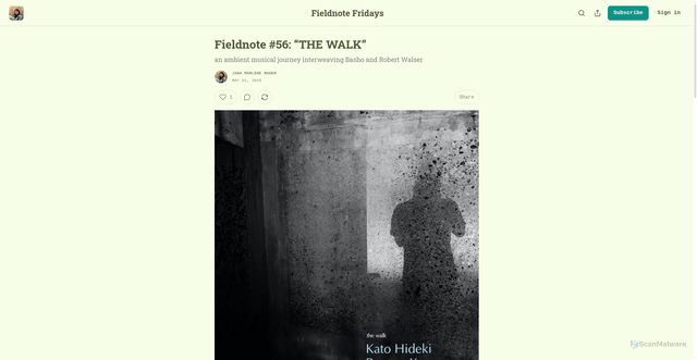 Security scan screenshot of https://janamarlene.substack.com/p/fieldnote-56-the-walk