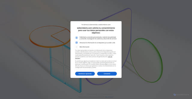 Security scan screenshot of https://gestion365plus.webcindario.com/