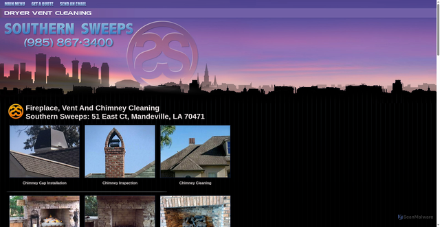 Security scan screenshot of https://www.southernsweeps.com