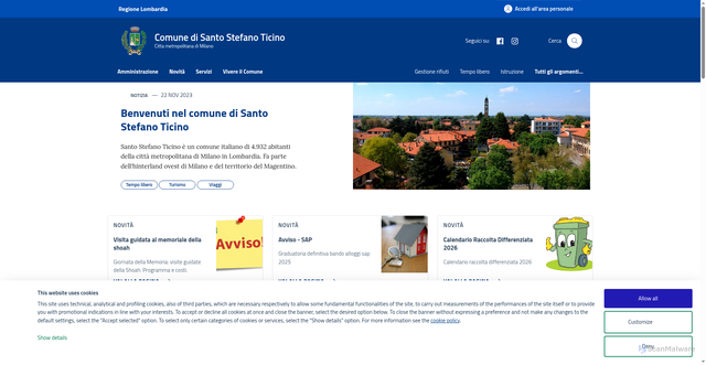Security scan screenshot of https://comune.santostefanoticino.mi.it/
