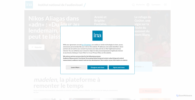Security scan screenshot of https://ina.fr