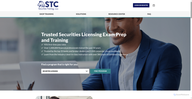 Security scan screenshot of https://stcusa.com