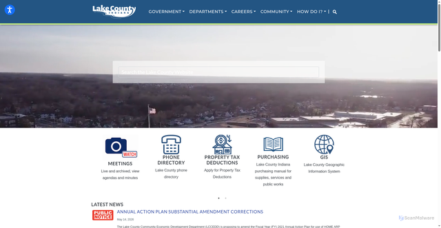 Security scan screenshot of https://lakecountyin.gov/