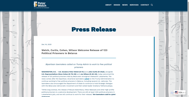 Security scan screenshot of https://www.welch.senate.gov/welch-curtis-cohen-wilson-welcome-release-of-123-political-prisoners-in-belarus/