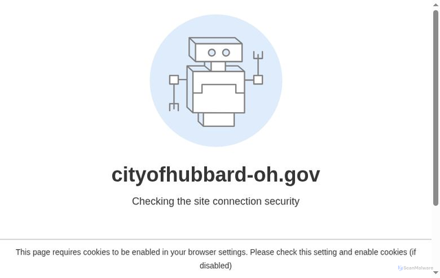 Security scan screenshot of https://cityofhubbard-oh.gov/