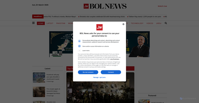 Security scan screenshot of https://www.bolnews.com
