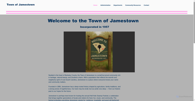 Security scan screenshot of https://www.jamestownsc.gov/